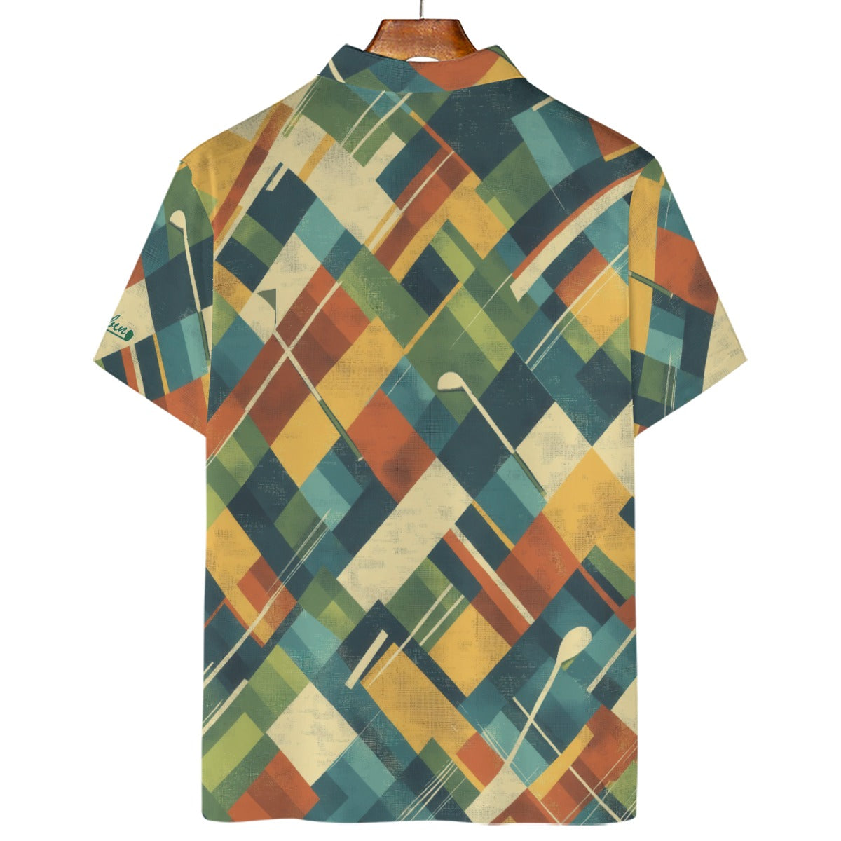 Clubbin Retro Men’s Golf Polo – Vintage Blocks image 1