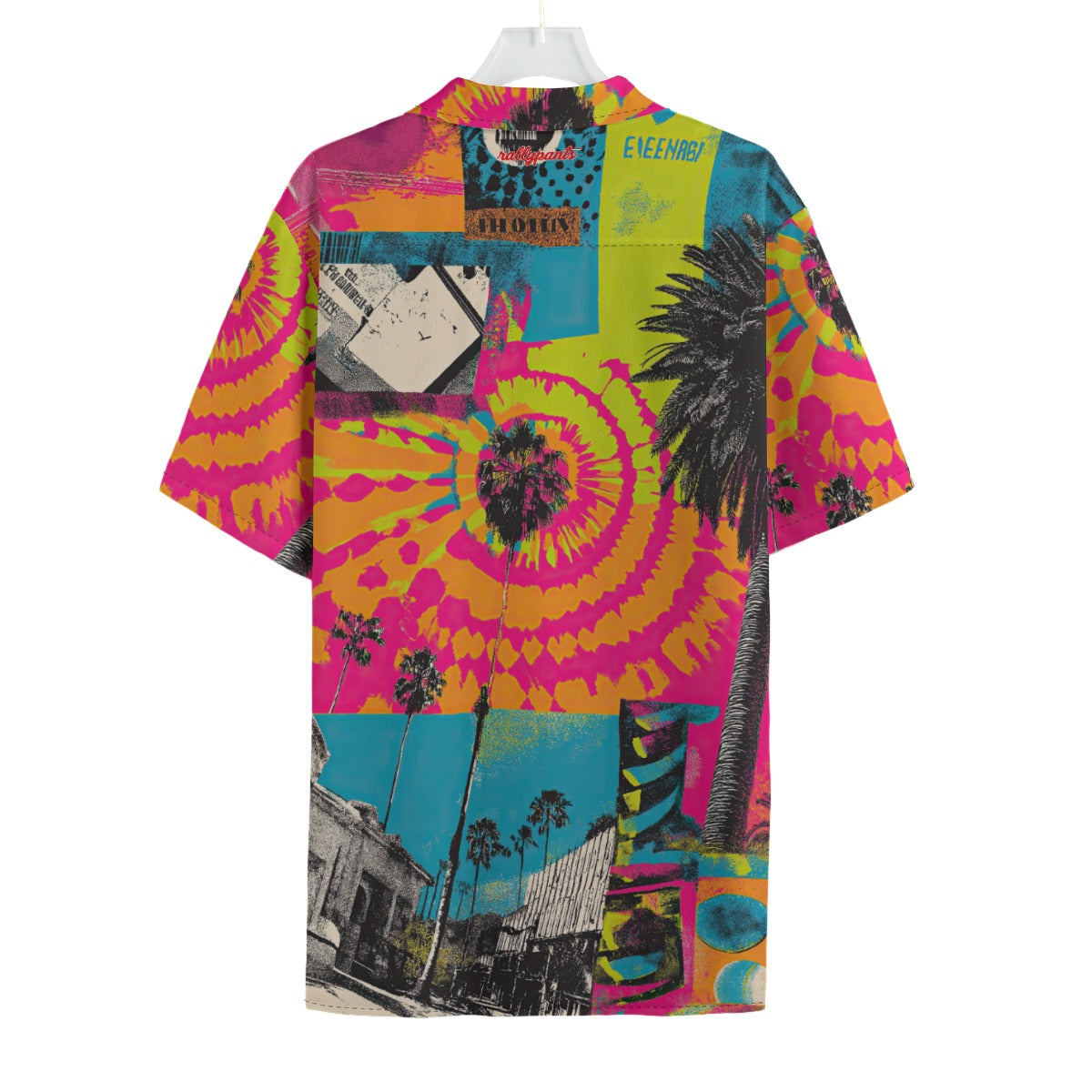 men's hawaiian shirt - san diego vibes turquoise/hot coral/neon lime