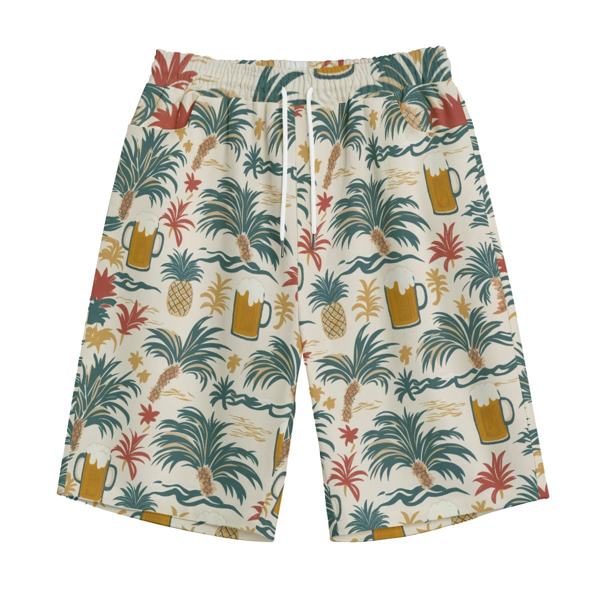 straight cotton casual shorts - island sand/golden ale/palm green