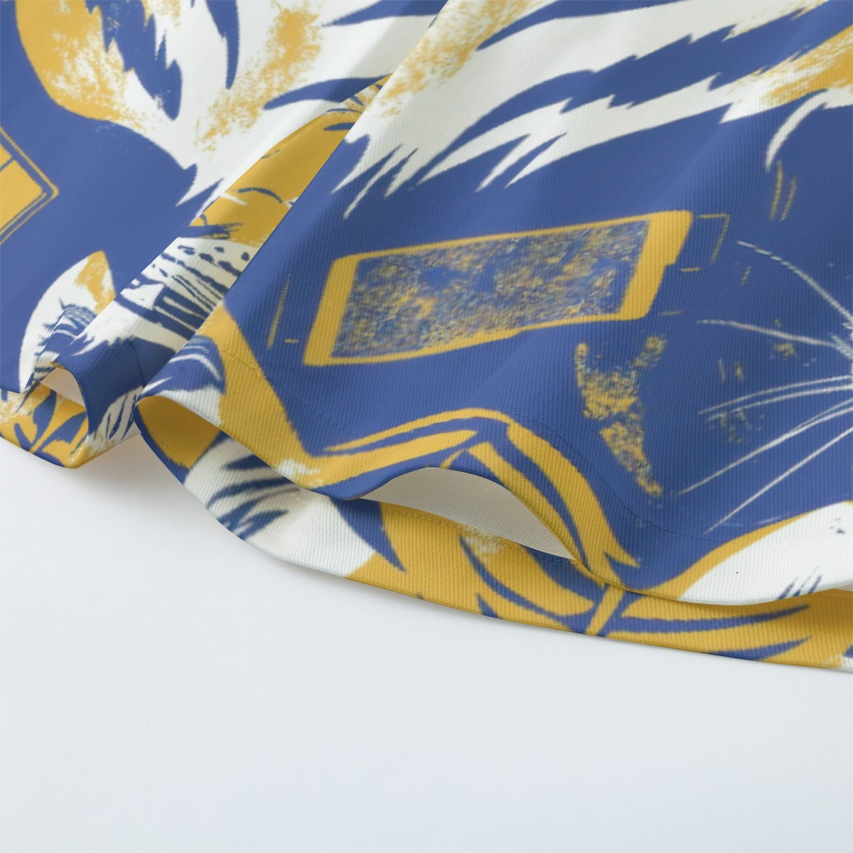 straight cotton casual short - northport blue/gold