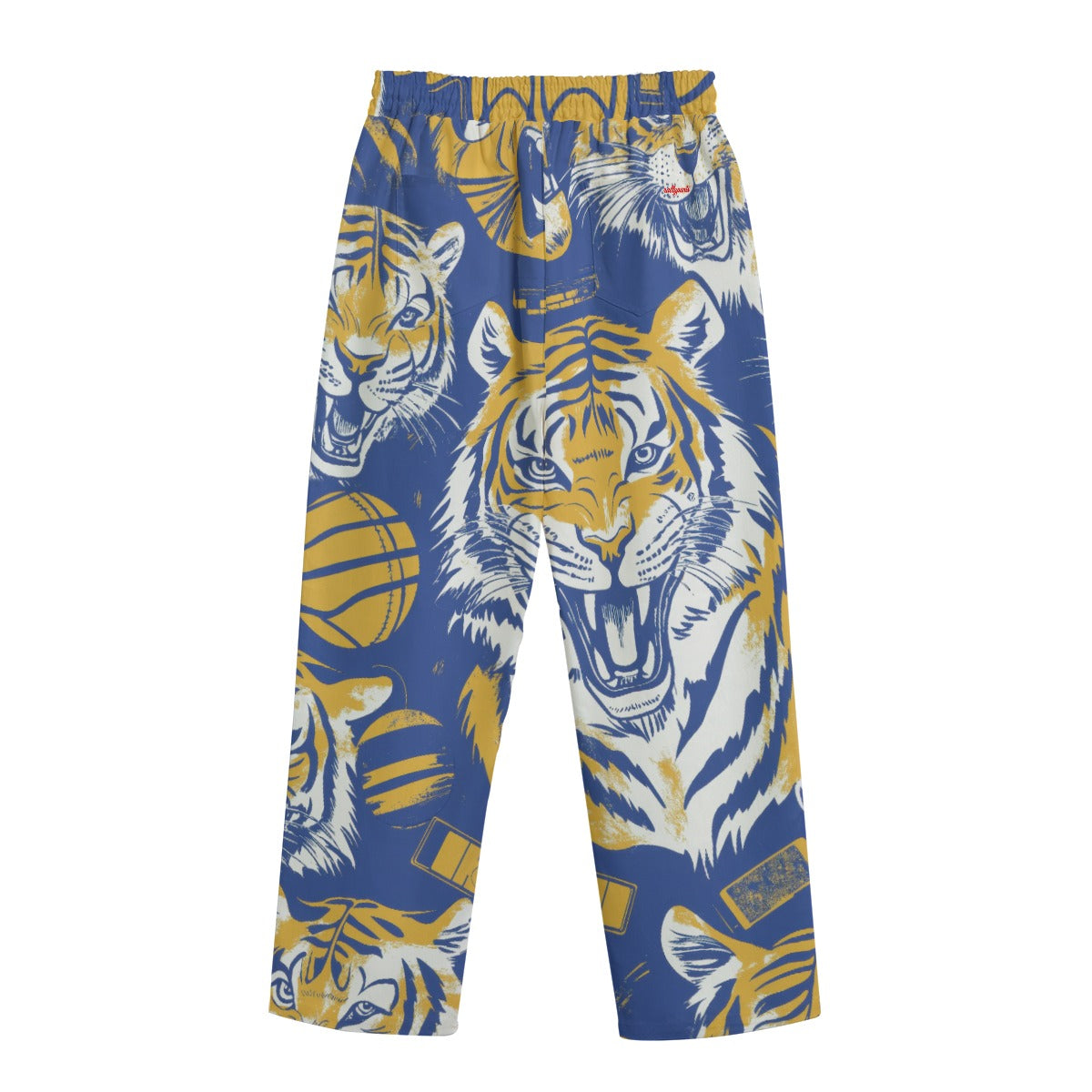 Straight Casual Cotton Pants - northport blue/gold