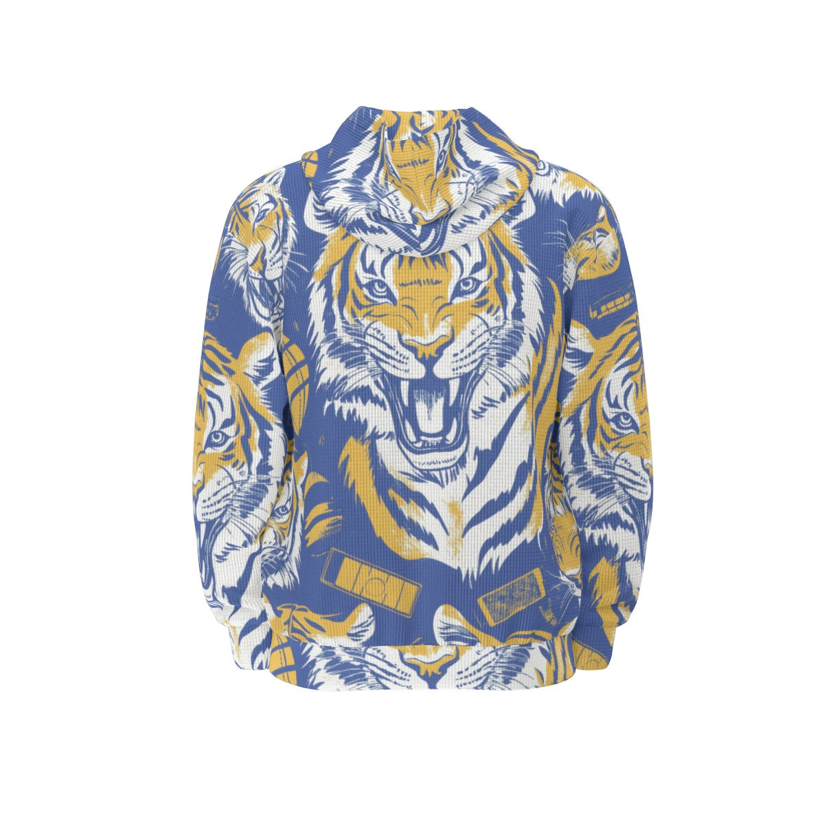 thermal waffle zip up hooded sweatshirt - northport blue/gold