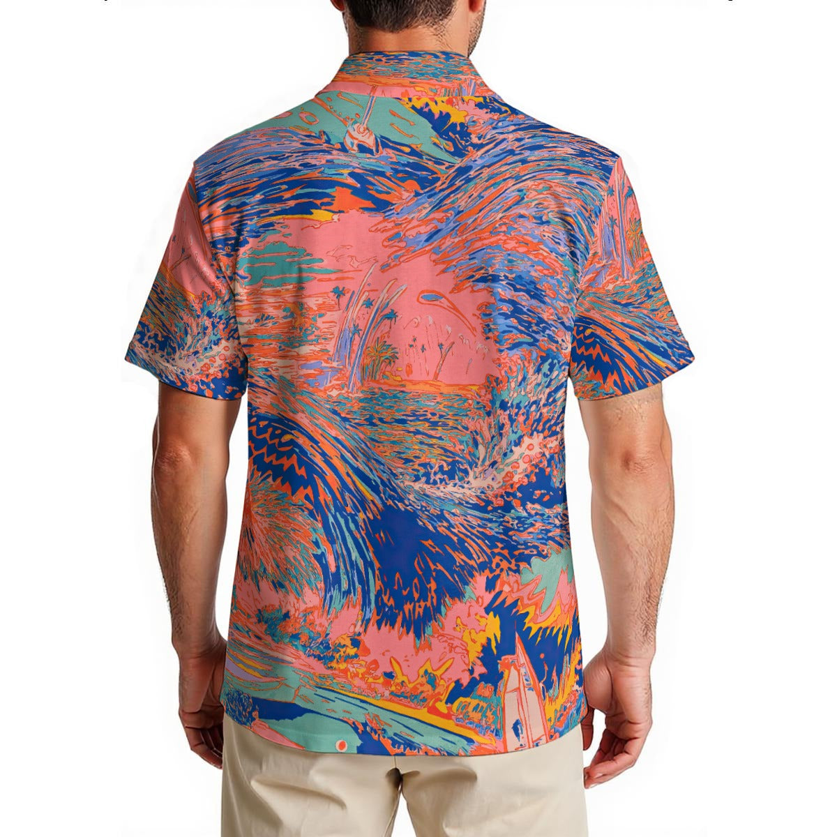 Coral Current Japanese Linen Hawaiian Shirt