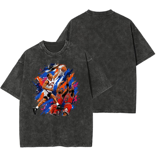 rallypants nyc orange blue graffiti The Dunk Heavyweight Washed T-Shirt