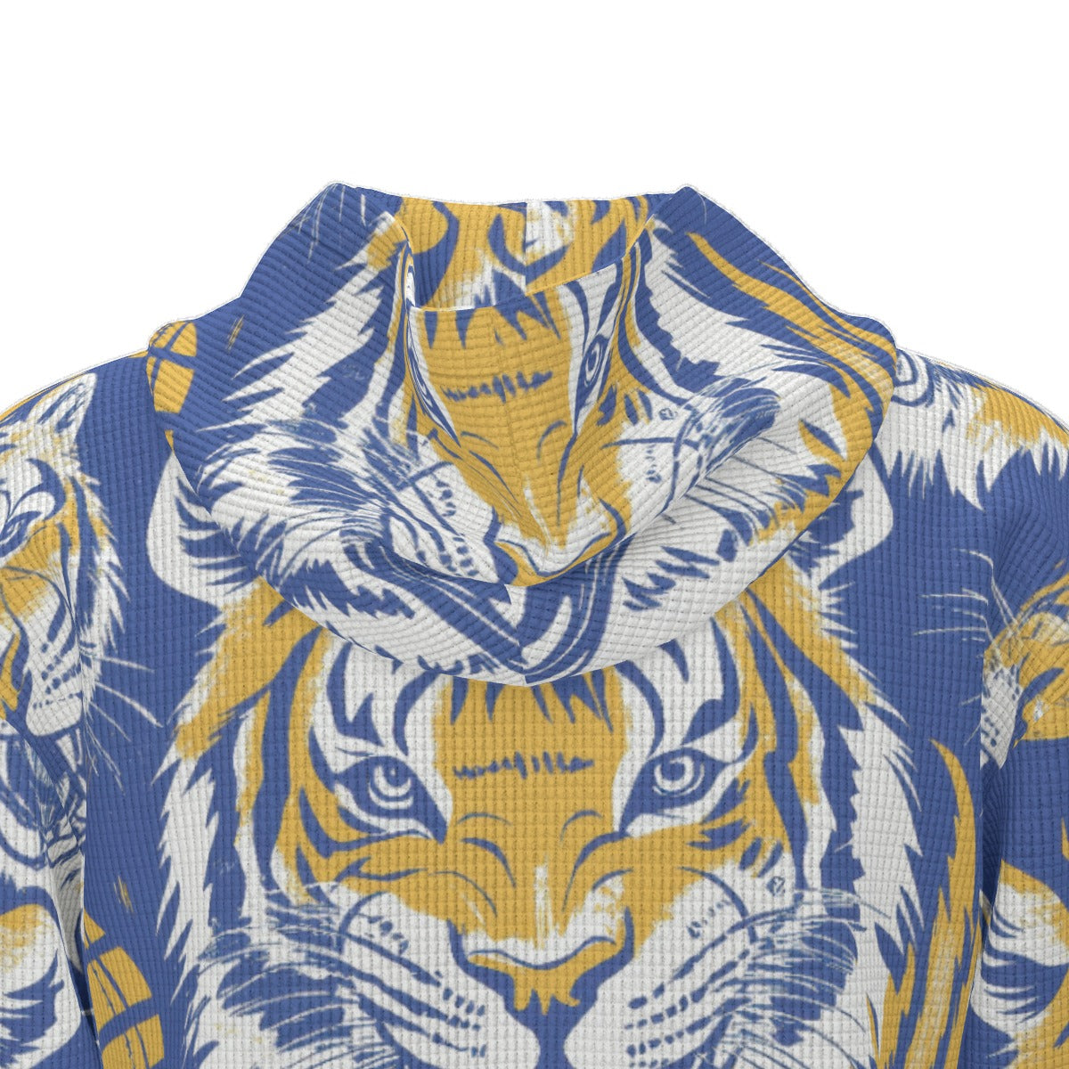 thermal waffle zip up hooded sweatshirt - northport blue/gold