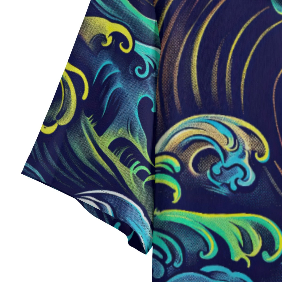 men's hawaiian shirt - san diego tide deep blue/sun yellow/coastal green