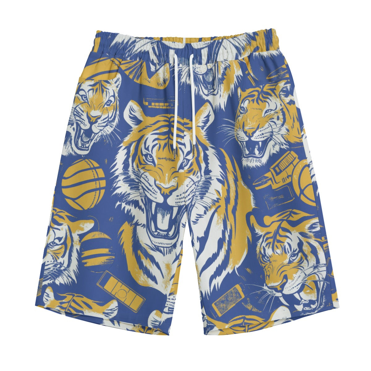 straight cotton casual short - northport blue/gold