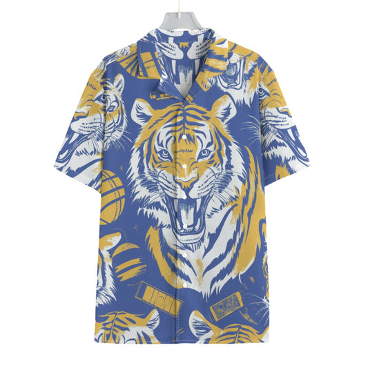 Men's Hawaiian Shirt - northport blue/gold