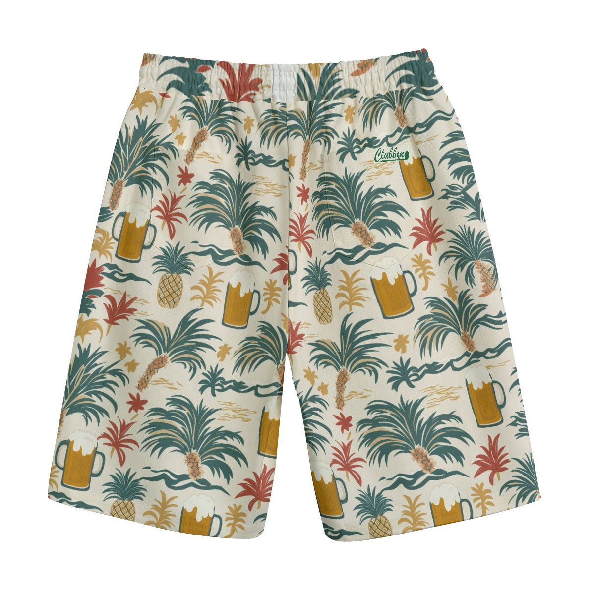 straight cotton casual shorts - island sand/golden ale/palm green
