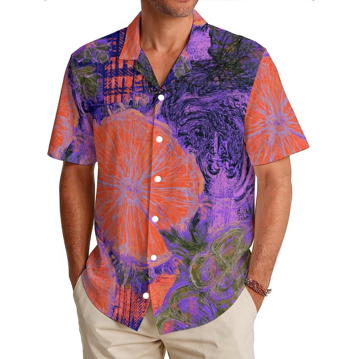 Mint Afterglow Japanese Linen Hawaiian Shirt