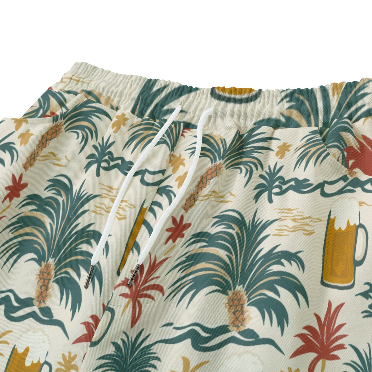 straight cotton casual shorts - island sand/golden ale/palm green