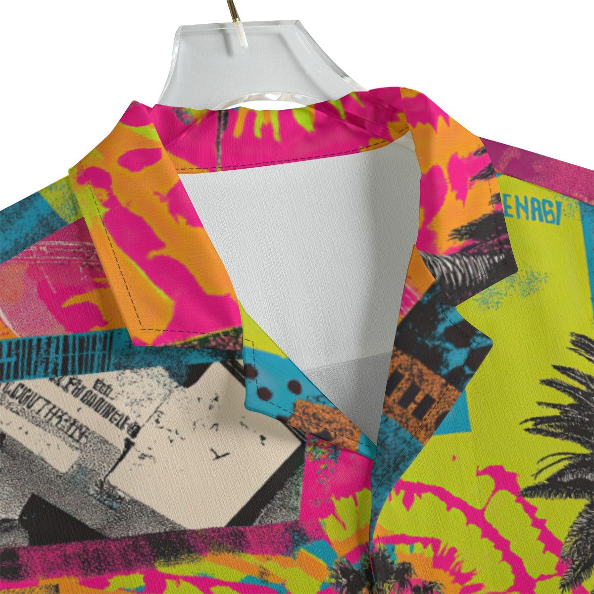 men's hawaiian shirt - san diego vibes turquoise/hot coral/neon lime