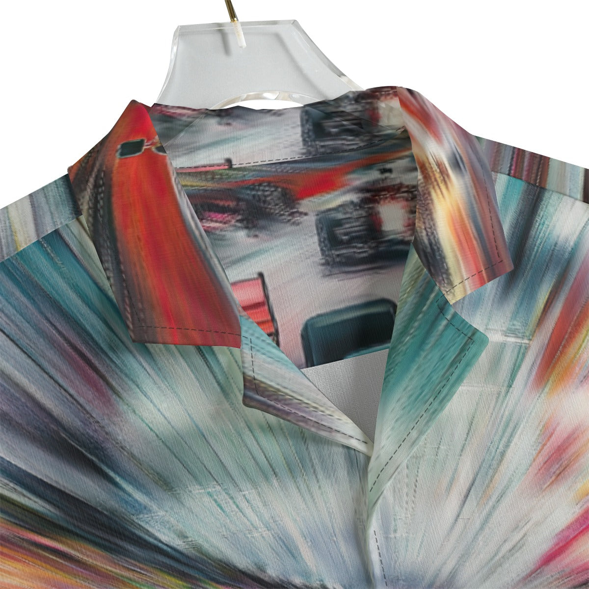 men’s hawaiian shirt – indy black/white/red image 1