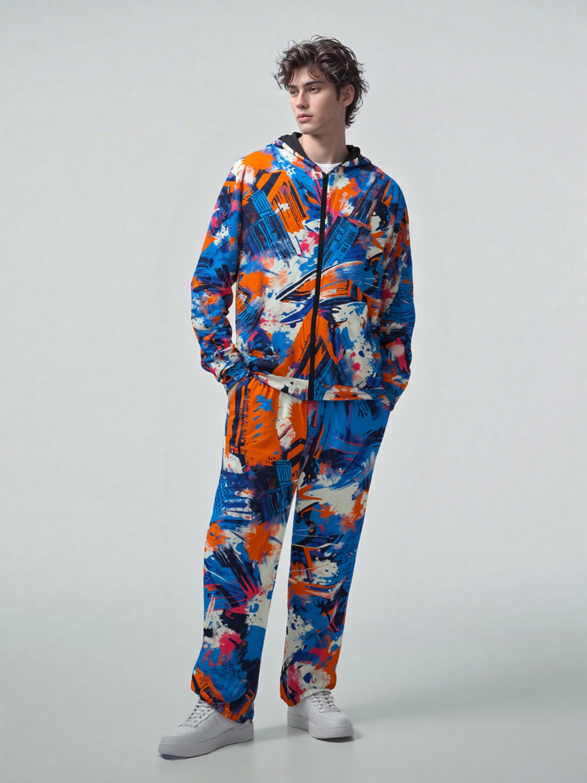 rallypants nyc orange blue graffiti GO NY full fit with blue and orange fanwear