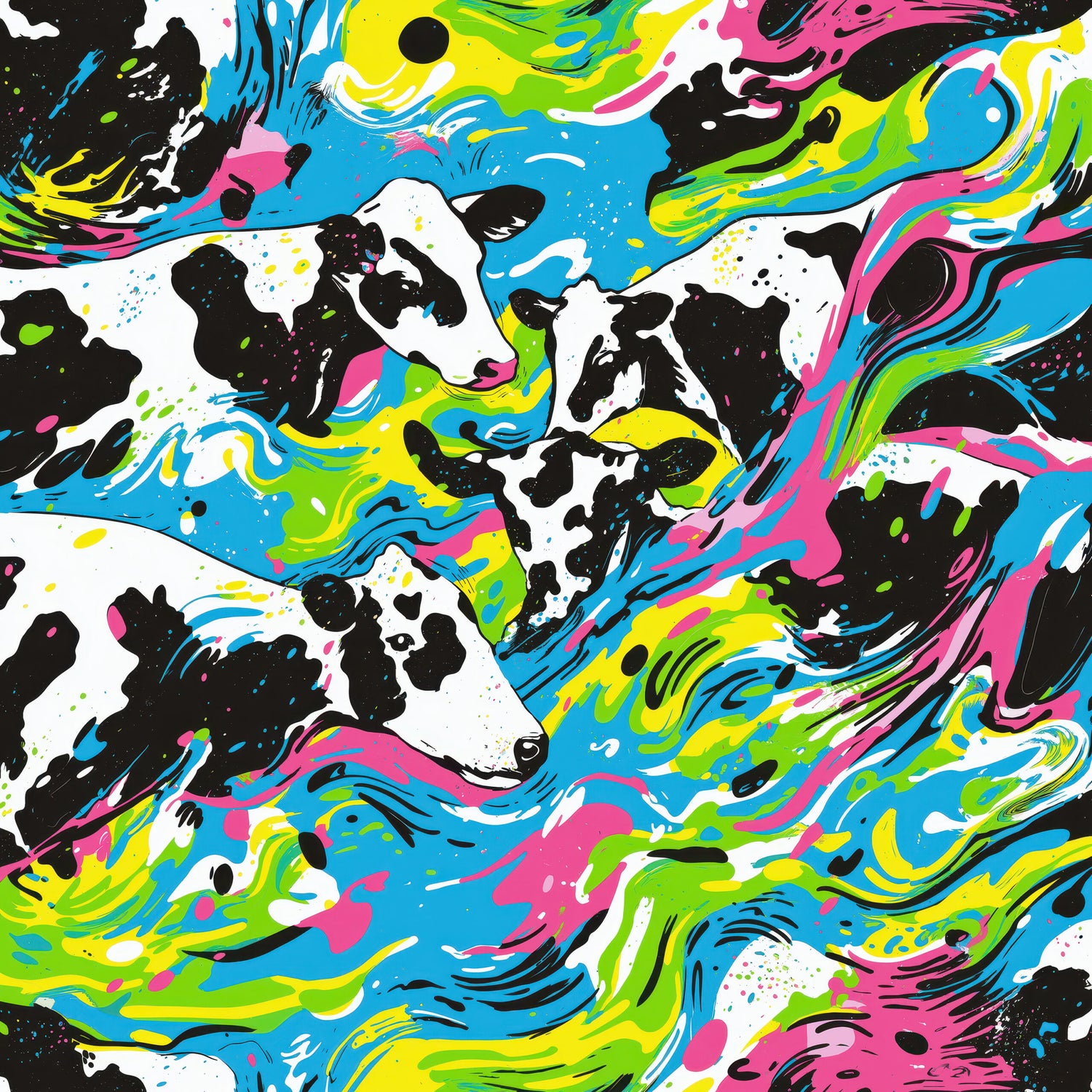 cowabunga black/white/blue/neon