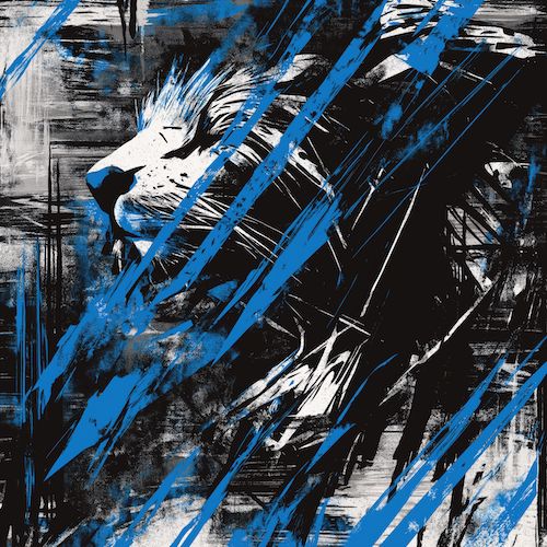 detroit blue/silver/black