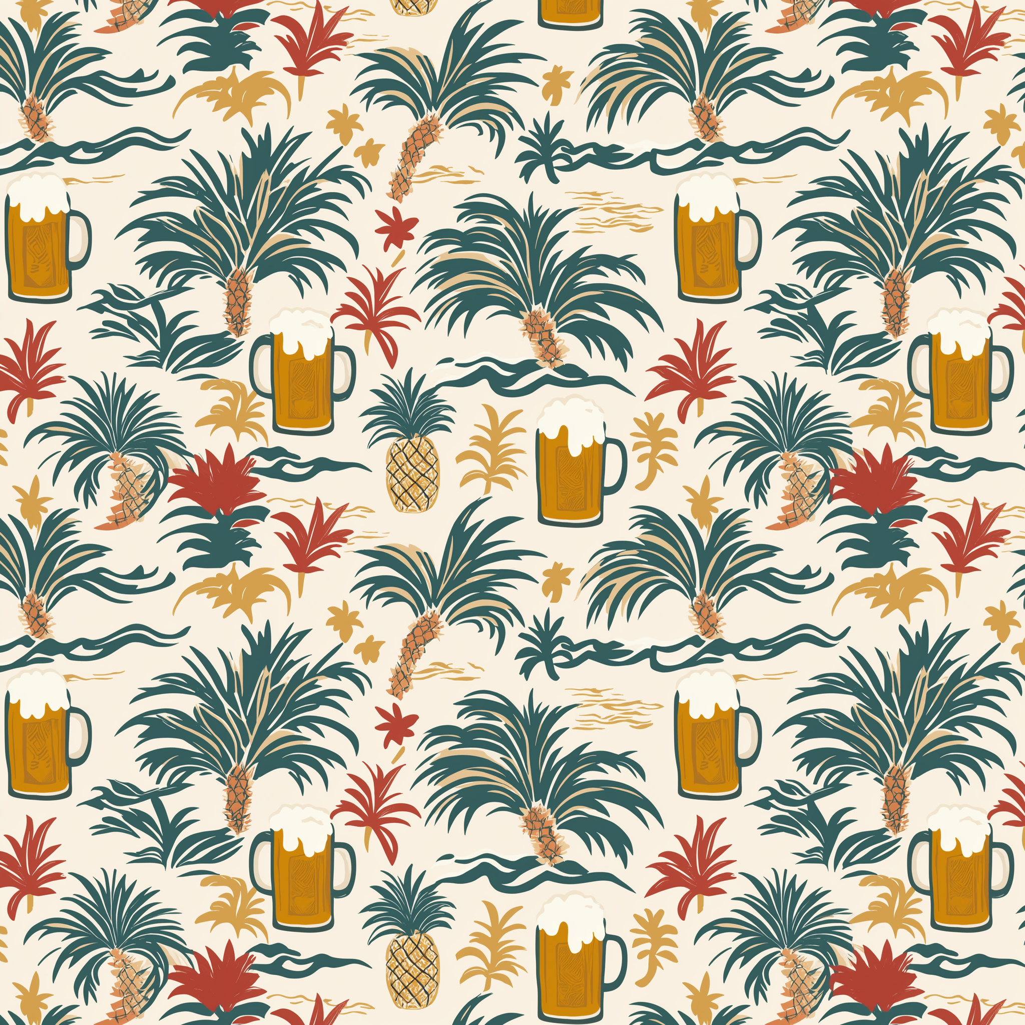 island pineapple yellow/golden ale/palm green