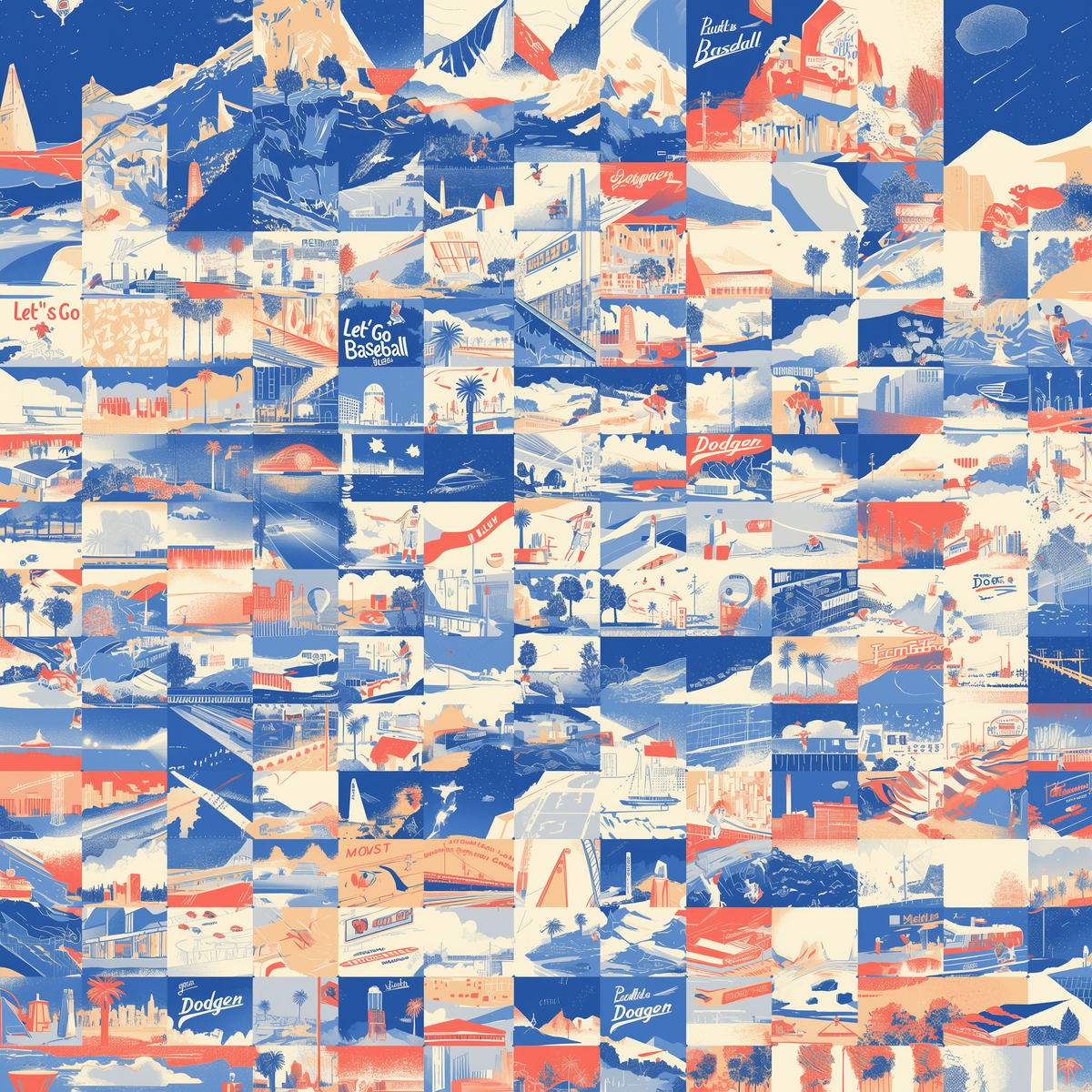 los angeles blue white red