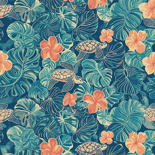 rarotonga turtle reef – lagoon teal/coral/sand