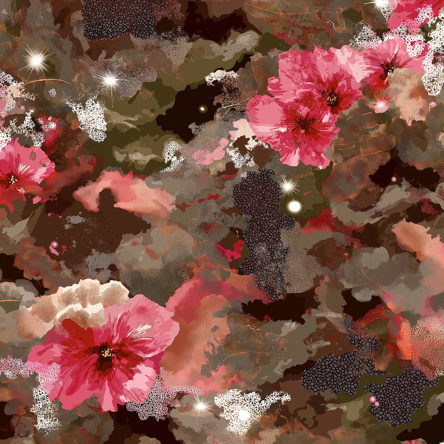 urban jungle lace black/olive/charcoal/pink