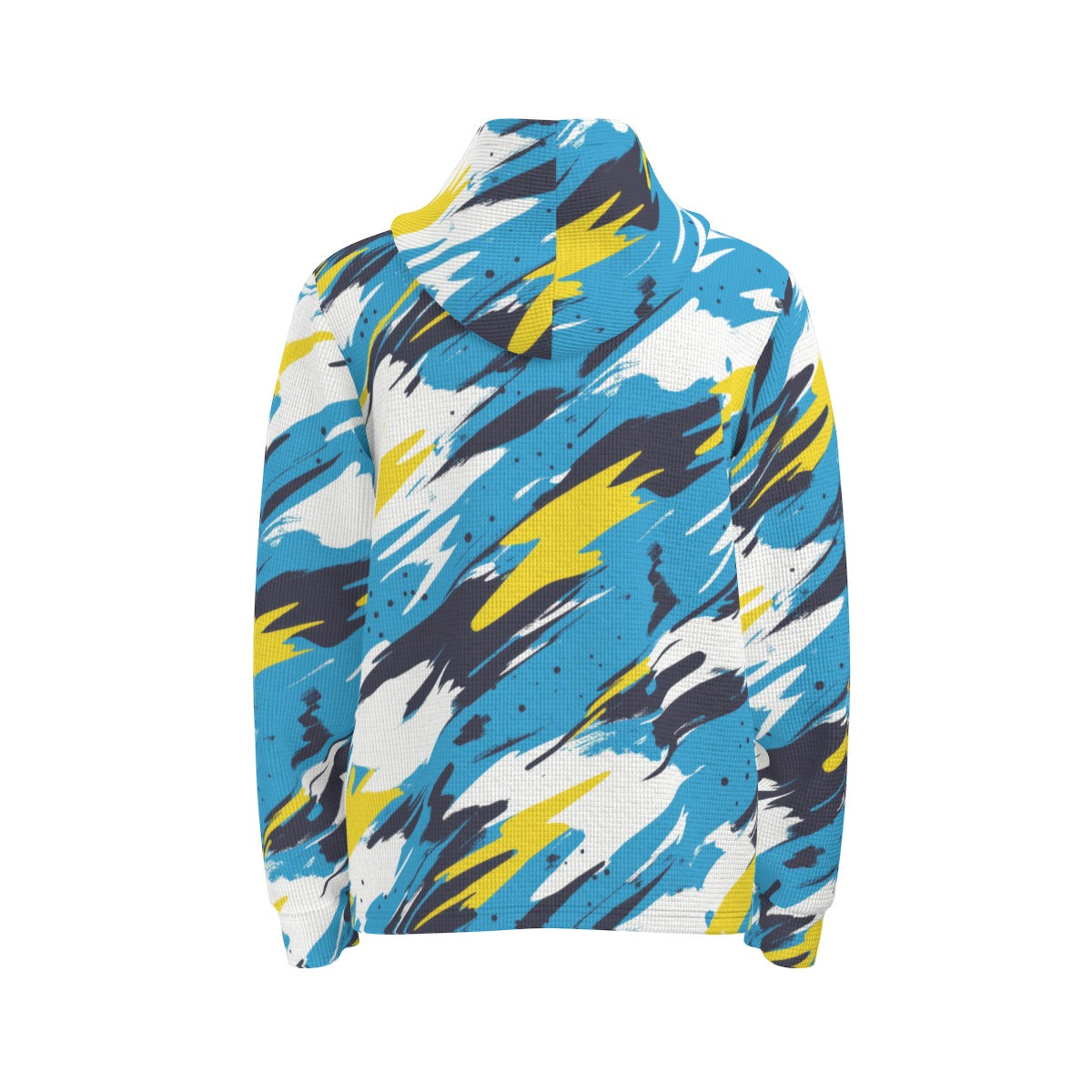 men’s thermal waffle half button pullover hoodie - los angeles powder blue/yellow/white image 6