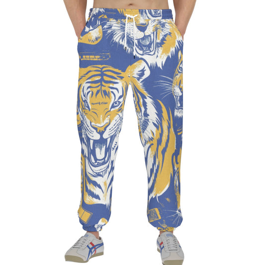 men’s thermal waffle tapered sweatpants - northport blue/gold image 0