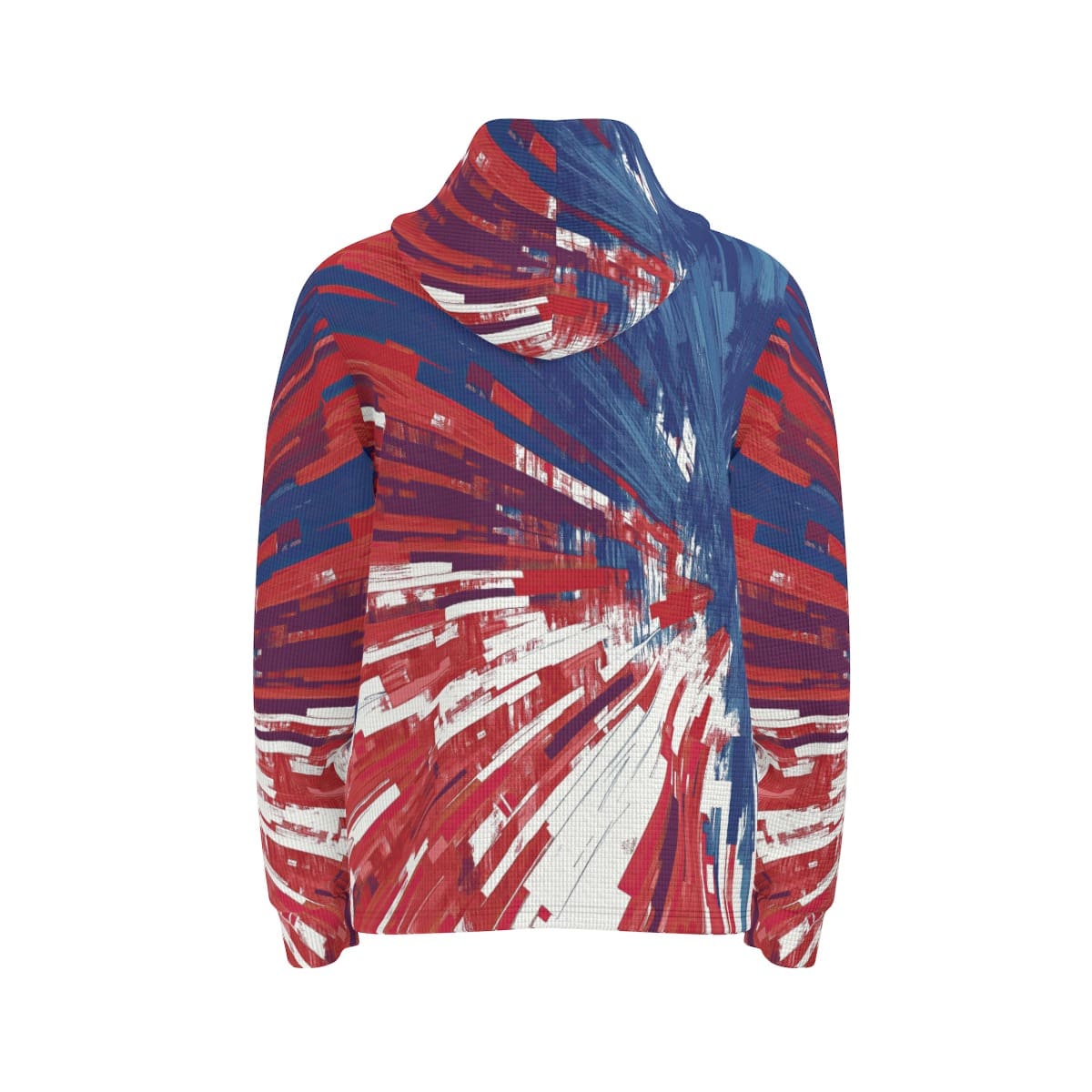 men’s thermal waffle half button pullover hoodie - los angeles red/blue/white image 4