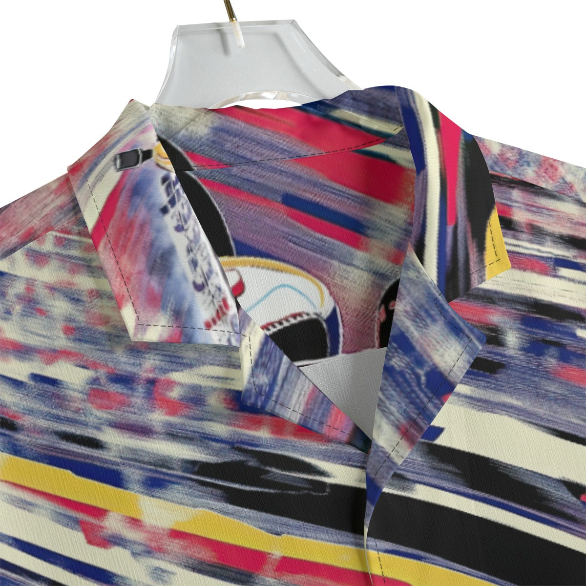 men's hawaiian shirt - position one – indy blue/red/white image 3