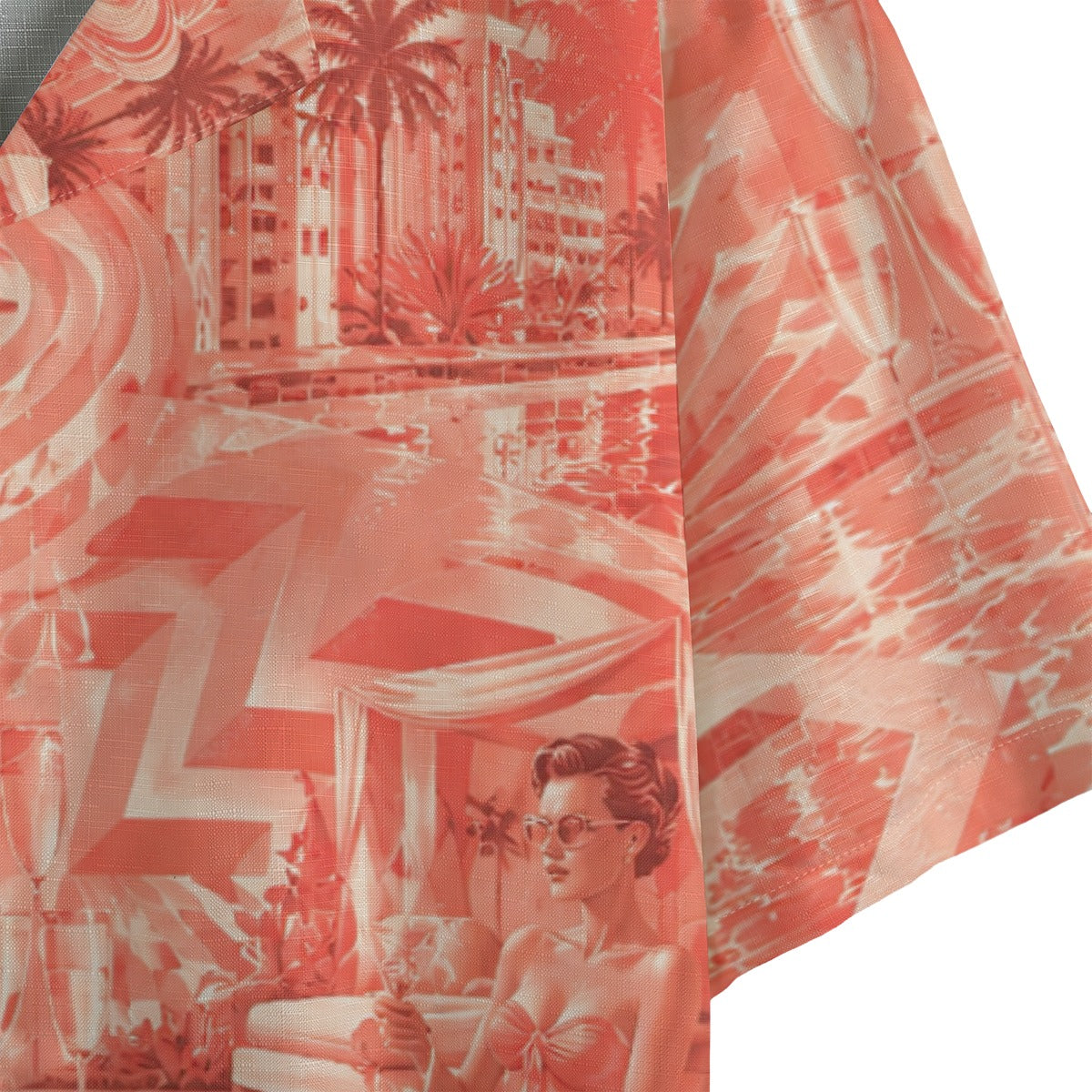 Coral Crush Faux Linen Shirt