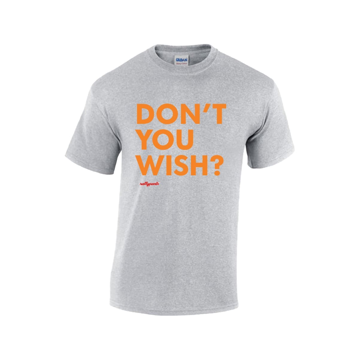 DON'T YOU WISH? statement t-shirt detail view in white for rallypants