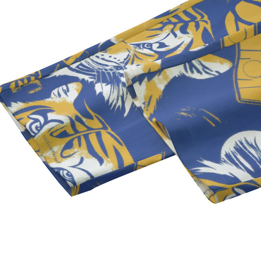 Straight Casual Cotton Pants - northport blue/gold
