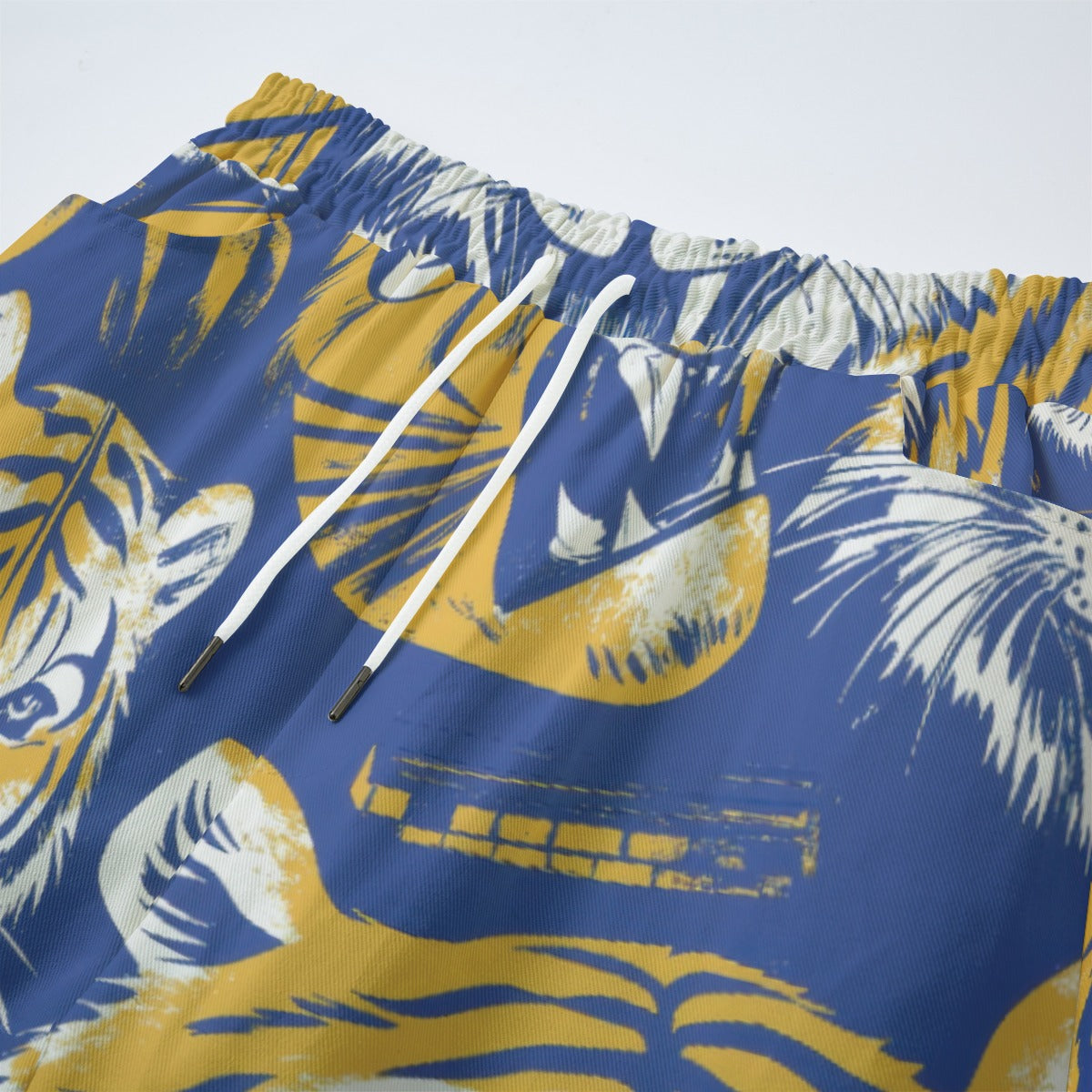Straight Casual Cotton Pants - northport blue/gold