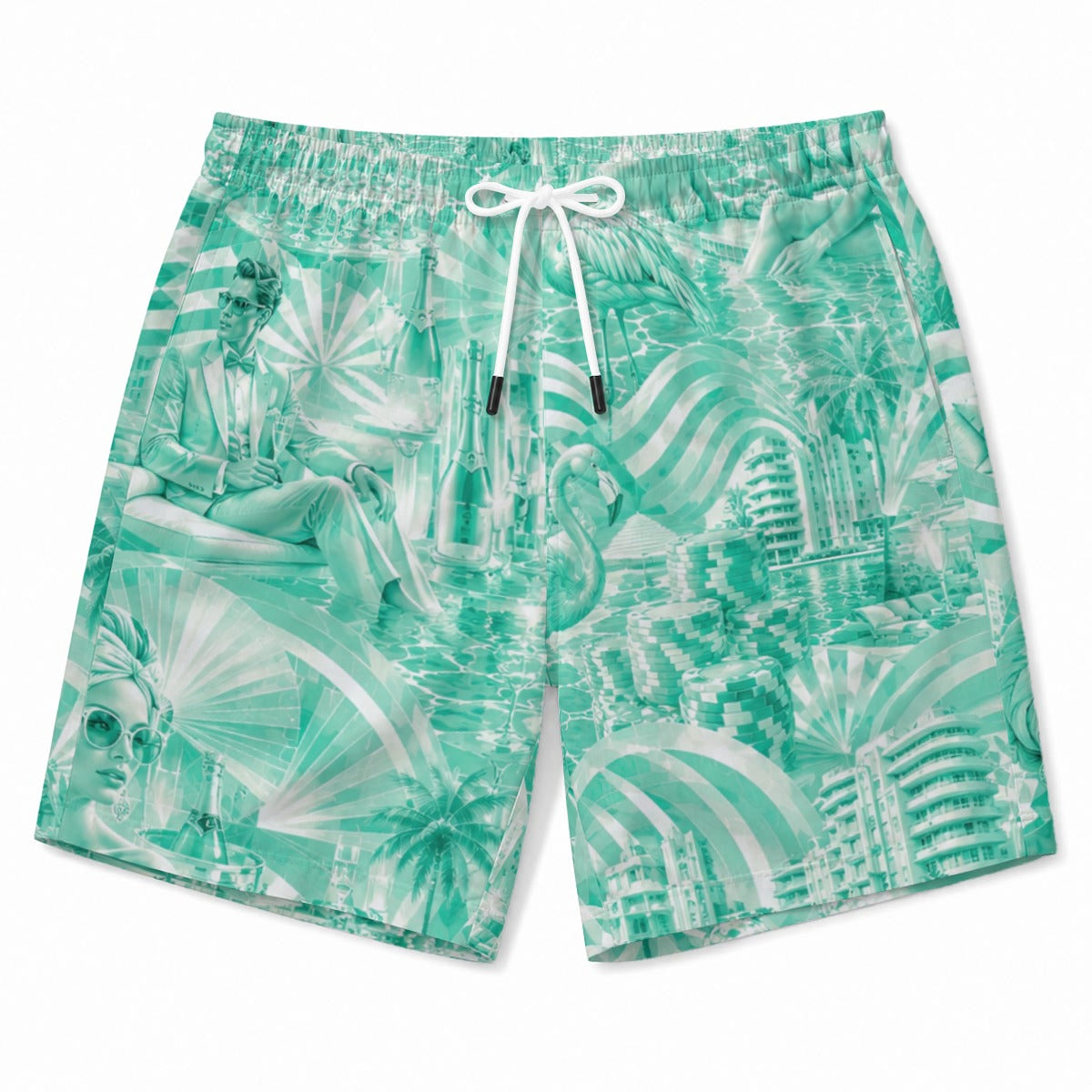 Mint Mirage Men's Beach Short