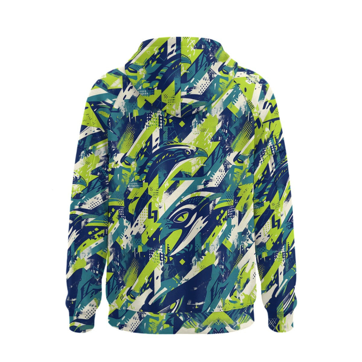 men’s fleece half-zip tech performance hoodie - seattle navy/green/gray