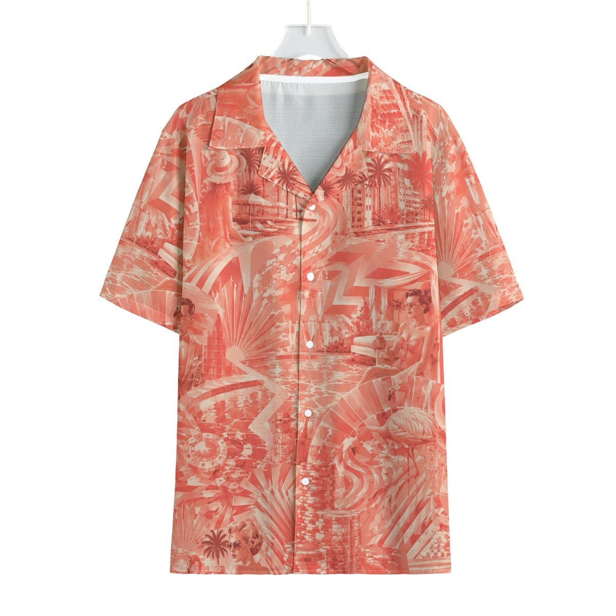 Coral Crush Faux Linen Shirt