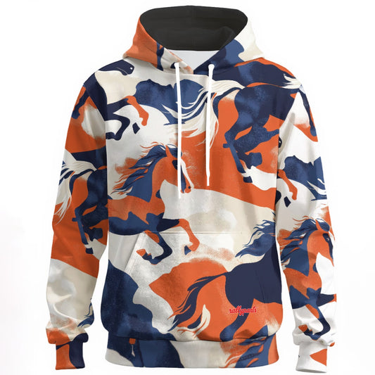 cotton pullover hoodie - denver orange/blue/white