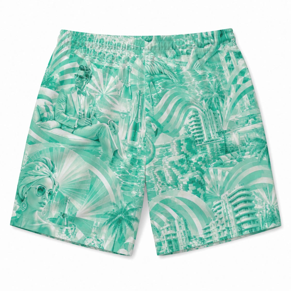 Mint Mirage Men's Beach Short