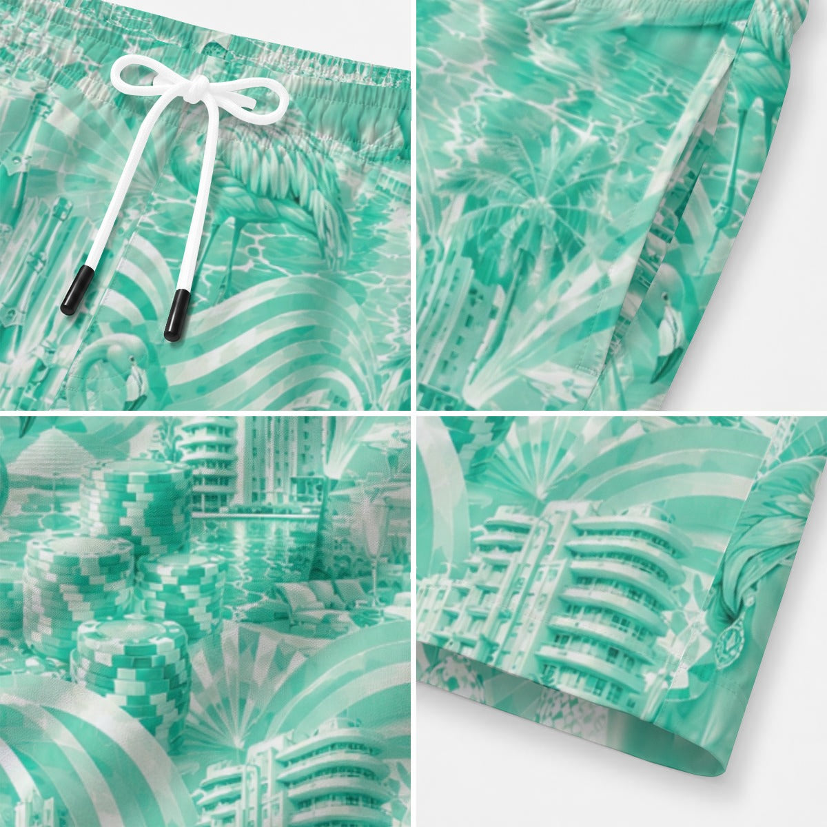 Mint Mirage Men's Beach Short