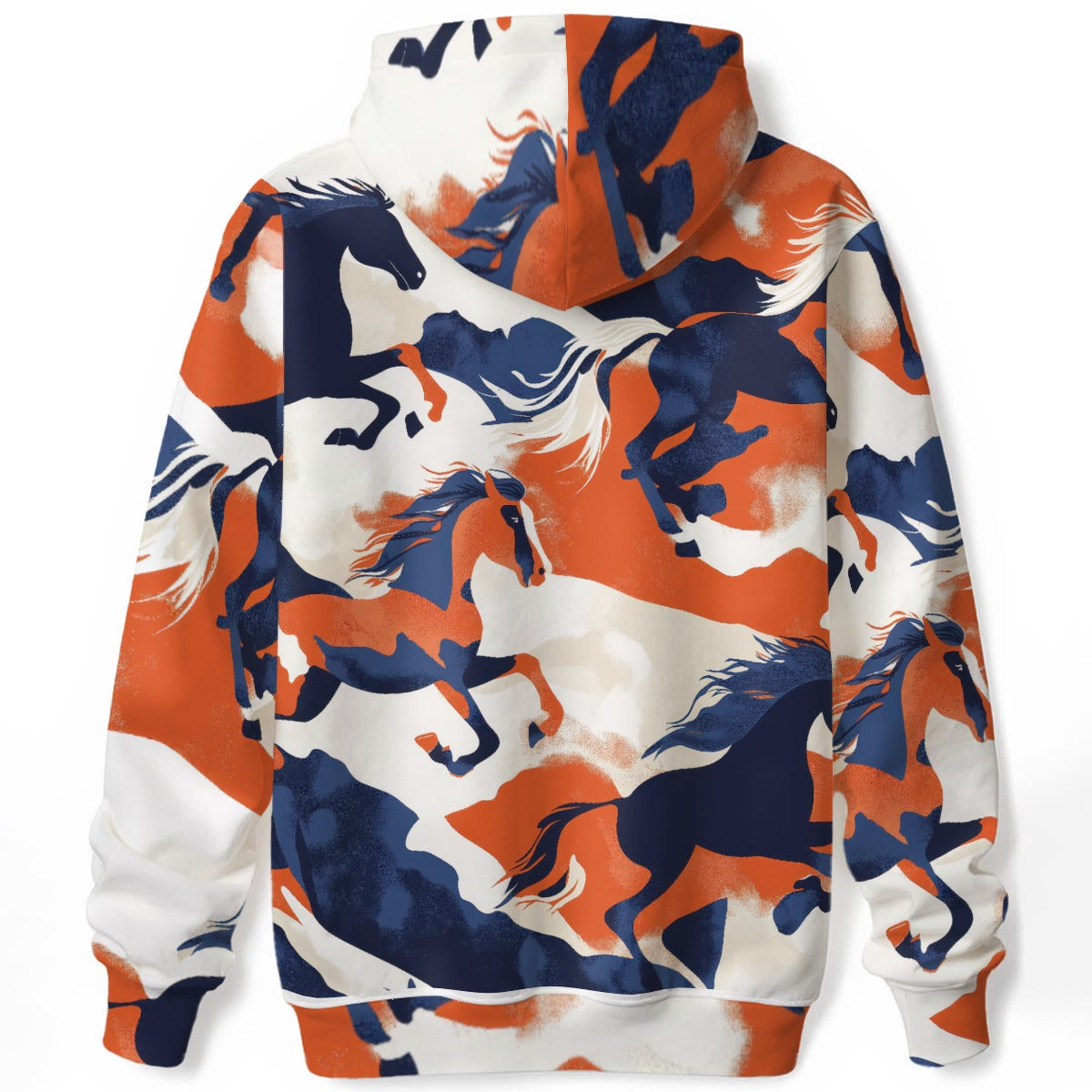 cotton pullover hoodie - denver orange/blue/white