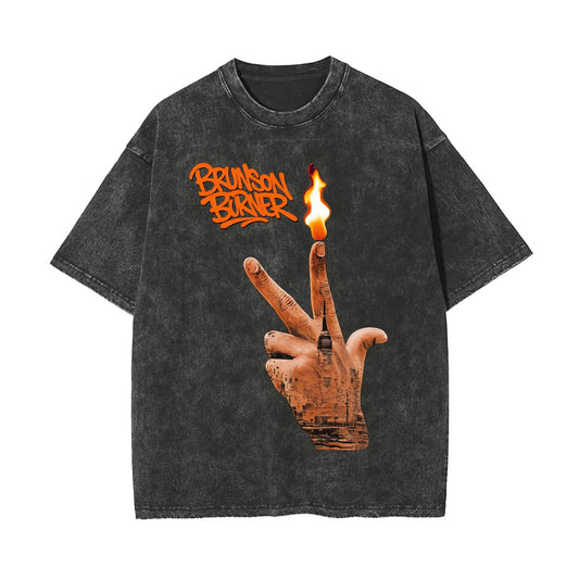 rallypants nyc orange blue graffiti The Burner Heavyweight Washed T-Shirt