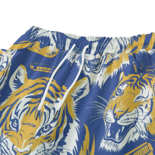 straight cotton casual short - northport blue/gold