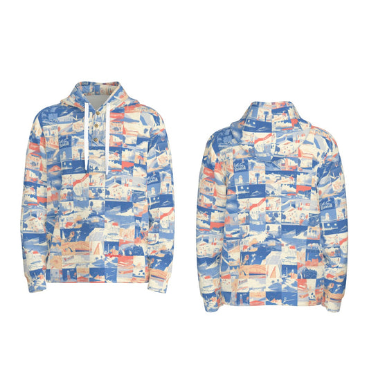 half button pullover hoodie