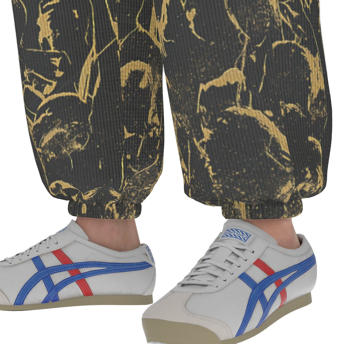men’s thermal waffle tapered sweatpants - los angeles black/gold club image 3