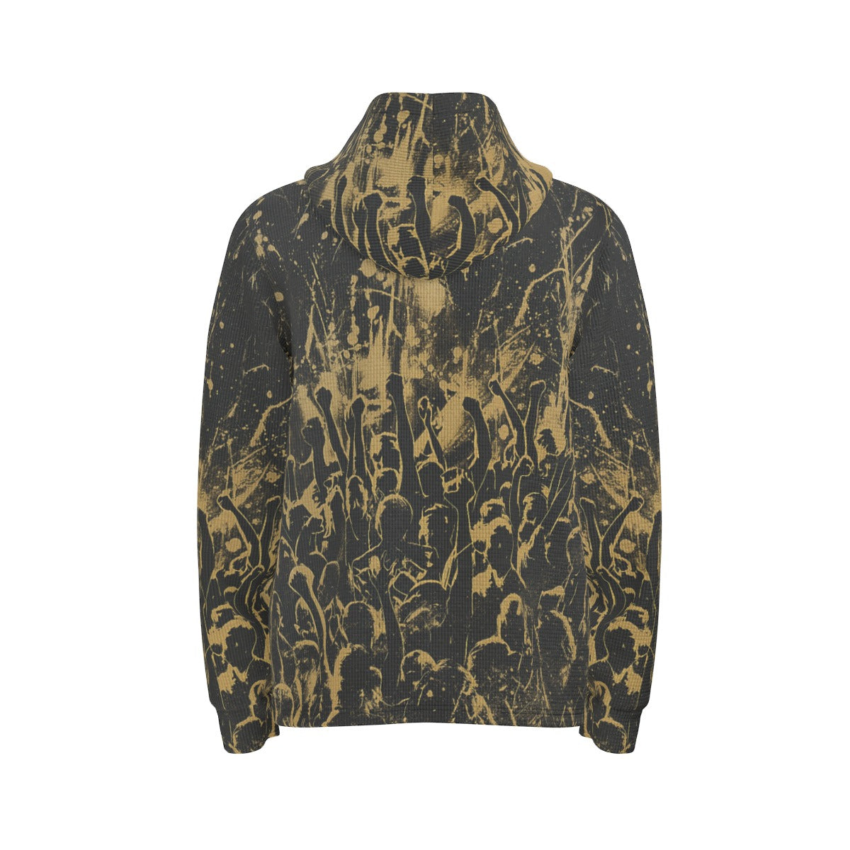 men’s thermal waffle half button pullover hoodie - los angeles black/gold club image 4