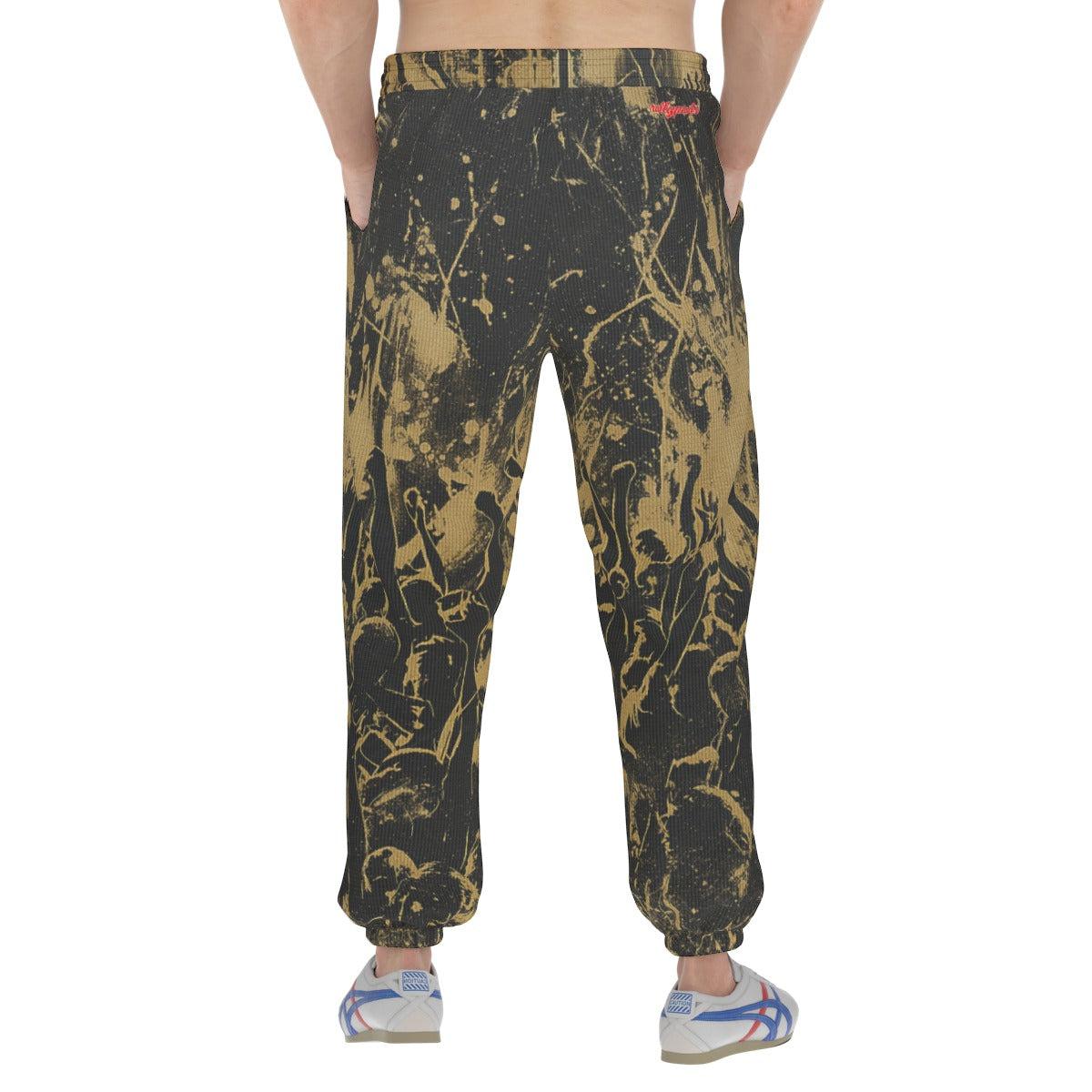 men’s thermal waffle tapered sweatpants - los angeles black/gold club image 1