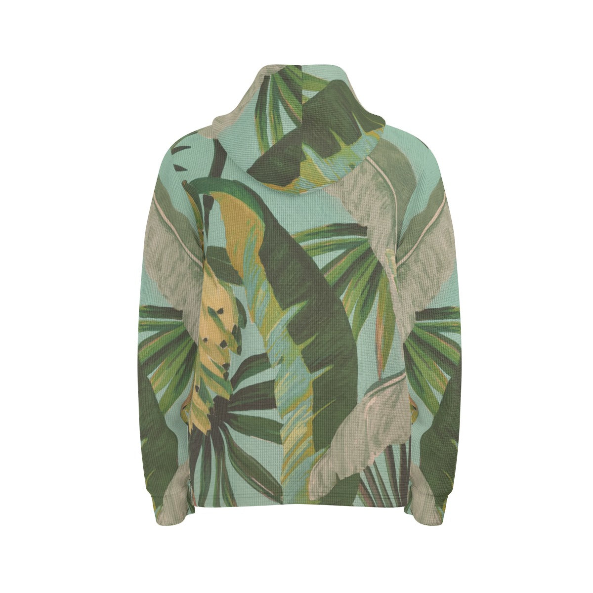 men’s thermal waffle half button pullover hoodie - side door banana leaf/seafoam/palm shadow image 4