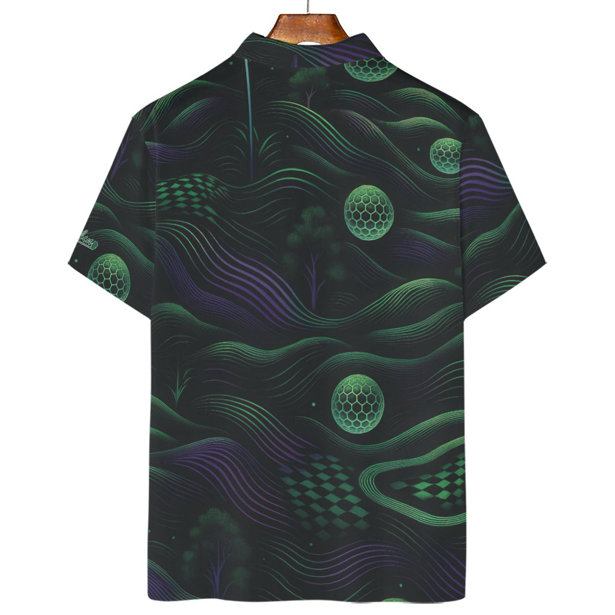Clubbin Galactic Men’s Golf Polo – Cosmic Greens image 1