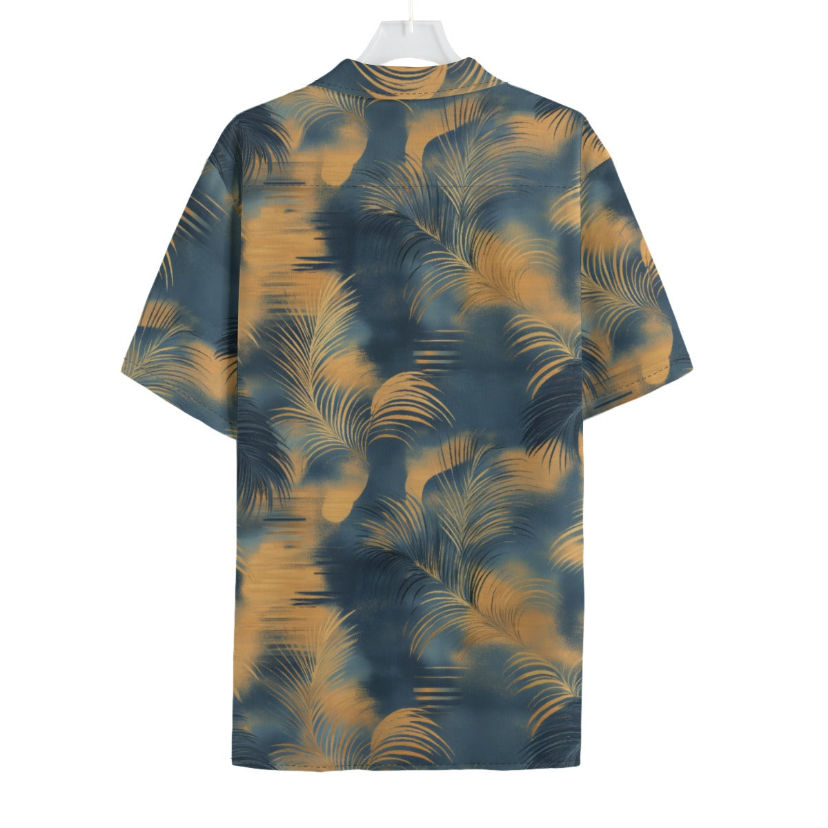 men's hawaiian shirt - golden tide coastal teal/golden haze/indigo ink image 1
