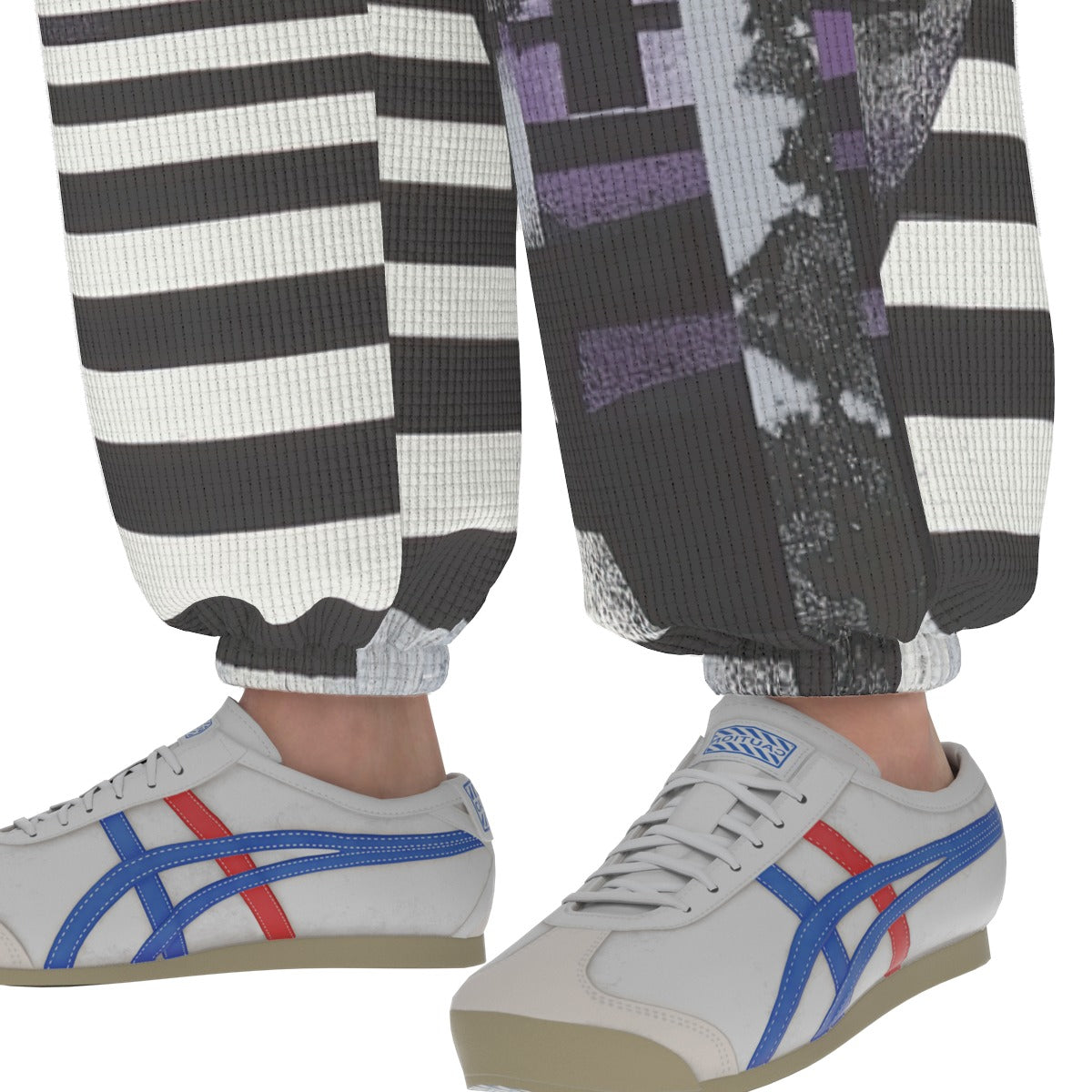 men’s thermal waffle tapered sweatpants - south bay black/silver/purple/yellow image 5