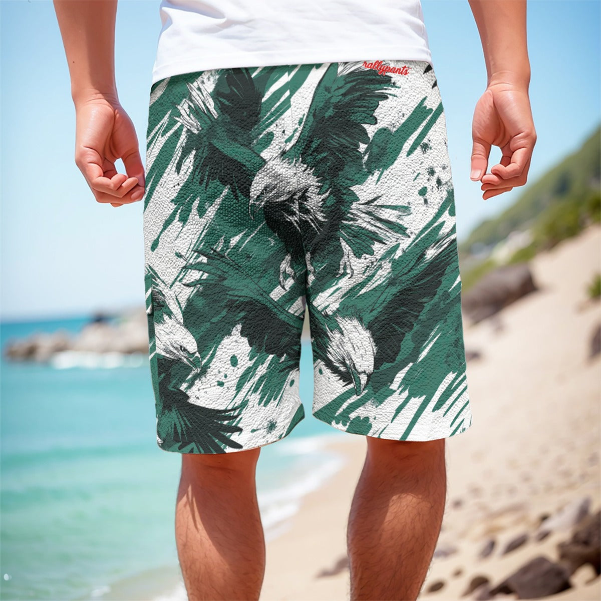 men's featherlite textured cargo shorts - philadelphia midnight/green/white image 2